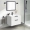 White Bathroom Vanity, Wall Mounted, Modern, 28