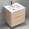 Wall Mounted Bathroom Vanity, Modern, 24