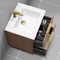 Wall Mounted Bathroom Vanity, Modern, Walnut, 24