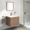 Wall Mounted Bathroom Vanity, Modern, Walnut, 24