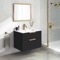 Wall Mounted Black Bathroom Vanity, Modern, 28