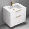 Wall Mounted Bathroom Vanity, Modern, 28