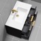 Wall Mounted Black Bathroom Vanity, Modern, 40