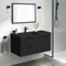Black Bathroom Vanity, Wall Mounted, Modern, 36