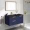 Wall Mounted Bathroom Vanity, Modern, Blue, 36