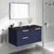 Wall Mounted Bathroom Vanity, Modern, Blue, 36