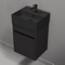 Small Bathroom Vanity, Black, Floating, Modern, 16