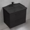 Black Bathroom Vanity, Floating, 26