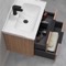 Floating Bathroom Vanity, Walnut, 26