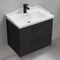 Wall Mounted Vanity, Black, 26