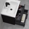Wall Mounted Vanity, Black, 26