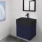 Small Floating Bathroom Vanity, Modern, Blue, 24