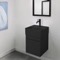Small Bathroom Vanity, Black, Floating, Modern, 16