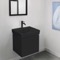 Small Black Floating Bathroom Vanity, Modern, 18