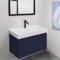 Blue Bathroom Vanity, Floating, Modern, 32