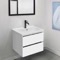 White Wall Mounted Small Bathroom Vanity, Modern, 26