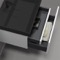 Modern Bathroom Vanity With Black Sink, Wall Mounted, 24