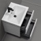 White Wall Mounted Small Bathroom Vanity, Modern, 26