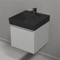 Small Bathroom Vanity With Black Sink, Modern, Wall Mount, 18