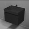 Black Small Floating Bathroom Vanity, Modern, 24