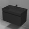 Black Floating Bathroom Vanity, Modern, 32