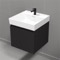 Floating Bathroom Vanity, Black, Small, Modern, 18