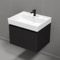 Black Bathroom Vanity, Floating, 24