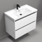 Modern Bathroom Vanity, Wall Mounted, 32