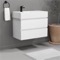 White Bathroom Vanity, Wall Mounted, Modern, 32