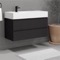 Black Bathroom Vanity, Floating, Modern, 39