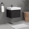 Black Bathroom Vanity, Floating, 24