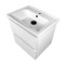White Wall Mounted Small Bathroom Vanity, Modern, 26