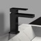 Modern Single Handle Bathroom Faucet in Matte Black