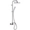 Chrome Exposed Pipe Shower System with 10