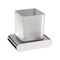 Wall Mounted Frosted Glass and Brass Toothbrush Holder