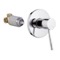 Plated-Brass Shower Mixer With Single Lever, Rough-In Valve Included