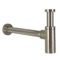 Durable Round Brass Sink P-Trap in Satin Nickel