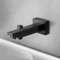 Square Tub Spout With Diverter, Matte Black