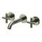 Brushed Nickel Wall Mounted Widespread Bathroom Faucet