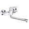Chrome Wall-Mounted Tub Filler With Movable Spout