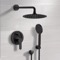 Matte Black Shower Set With 10