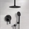 Matte Black Ceiling Shower Set with 10