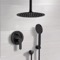 Matte Black Ceiling Shower Set with 12