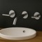 Chrome Wall Mounted Widespread Bathroom Faucet