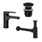 Matte Black Sink Faucet and Plumbing Set