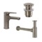 Satin Nickel Sink Faucet and Plumbing Set