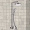 Chrome Exposed Pipe Shower System with 10