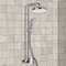 Chrome Exposed Pipe Shower System with 10