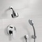 Chrome Shower System with Multi Function Shower Head and Hand Shower