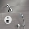 Chrome Thermostatic Shower System with Multi Function Shower Head and Hand Shower